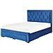 Letto Con Contenitore In Velluto Blu 160 X 200 Cm Lievin - Foto miniatura 5