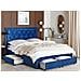 Letto Con Contenitore In Velluto Blu 160 X 200 Cm Lievin - Foto miniatura 1