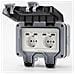 Presa Impermeabile Con Interruttore Di Alimentazione, Protezione Ribaltabile E 4 Porte Usb Gray - Foto miniatura 1