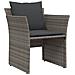 Poltrona da Giardino con Poggiapiedi Grigia in Polyrattan - Foto miniatura 7
