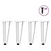 Gambe Per Tavolo A Forcina 4 Pz Bianco 30 Cm Acciaio Massiccio - Foto miniatura 1