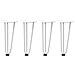 Gambe Per Tavolo A Forcina 4 Pz Bianco 30 Cm Acciaio Massiccio - Foto miniatura 2