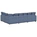 Divano Modulare con Cuscini in Tessuto a Coste Blu - Foto miniatura 8