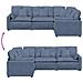 Divano Modulare con Cuscini in Tessuto a Coste Blu - Foto miniatura 9