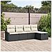 Set di divani da giardino 5 pezzi con cuscini Nero Polyrattan - Foto miniatura 2
