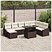 Set di Divani da Giardino con Cuscini 9 Pezzi Marrone Rattan Poliestere - Foto miniatura 2