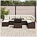 Set di Divani da Giardino con Cuscini 9 Pezzi Marrone Rattan Poliestere - Foto miniatura 3