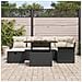 Set di Divani da Giardino 7 Pezzi con Cuscini Nero Polyrattan - Foto miniatura 3