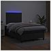 Giroletto a Molle con Materasso e LED Nero 120x200cm Similpelle - Foto miniatura 4