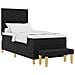 Letto a Molle con Materasso e Panca Nera 90x200 cm Tessuto - Foto miniatura 1