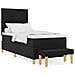 Letto a Molle con Materasso e Panca Nera 90x200 cm Tessuto - Foto miniatura 4