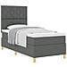 Letto a Rete con Materasso Grigio Scuro 100x200 cm Tessuto - Foto miniatura 1