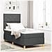 Letto a Rete con Materasso Grigio Scuro 100x200 cm Tessuto - Foto miniatura 2