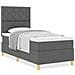 Letto a Rete con Materasso Grigio Scuro 100x200 cm Tessuto - Foto miniatura 4