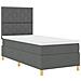 Letto a Rete con Materasso Grigio Scuro 100x200 cm Tessuto - Foto miniatura 6