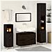 Set di Mobili per Bagno da 3 Pezzi Rovere Nero Legno Ingegnato - Foto miniatura 2
