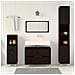 Set di Mobili per Bagno da 3 Pezzi Rovere Nero Legno Ingegnato - Foto miniatura 4