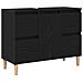 Set di Mobili per Bagno da 3 Pezzi Rovere Nero Legno Ingegnato - Foto miniatura 7