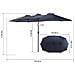 Ombrello Da Esterno A Doppia Faccia Da 14,8 Piedi Rettangolare Grande Con Manovella (blu Navy) (senza Base) - Foto miniatura 4