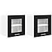 Armadio pensile Riga 2 pcs Rovere Nero 40 x 31 x 40 cm - Foto miniatura 1