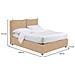 Diamante - Letto Piazza E Mezza Sfoderabile, Beige - Foto miniatura 4