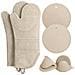 Set Di Guanti Da Forno In Silicone Da 6 Pezzi: Presine Resistenti Al Calore, Essenziali Per La Cucina Beige - Foto miniatura 1