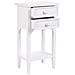 Comodino In Legno Con 2 Cassetti E 1 Ripiano Bianco 37x26,5x69,5.h Cm - Foto miniatura 6