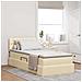 Letto con contenitore e LED con led Crema 90 x 200 cm Tessuto - Foto miniatura 2