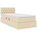 Letto con contenitore e LED con led Crema 90 x 200 cm Tessuto - Foto miniatura 6
