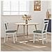 Sedia da pranzo 2 pcs Bianco e Grigio Legno di gomma solido - Foto miniatura 3