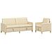 Set di Divani con Storage 2 pcs Crema Poliestere - Foto miniatura 1