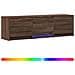 Mobile TV con LED con LED Quercia marrone 140 x 34 x 40 cm - Foto miniatura 1