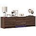 Mobile TV con LED con LED Quercia marrone 140 x 34 x 40 cm - Foto miniatura 3