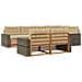 Set di divani da esterno con cuscino 7 pcs Naturale e Beige - Foto miniatura 1