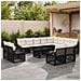 Set Divano da Giardino 13 pz Nero e Bianco Crema polyrattan - Foto miniatura 10