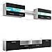 Set Parete Attrezzata Porta TV con Luci LED 5 pz Nero Lucido - Foto miniatura 5