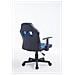 Sedia per Bambini Fun con braccioli, Sedia per cameretta dei Ragazzi Imbottita e con Fodera in Similpelle | Sedia per scrivania Bambina e Bambino con Seduta Alta 40-50 cm Nero Blu - Foto miniatura 4