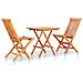 Set Da Bistrot 3 Pz Con Cuscini Verdi In Legno Massello Di Teak - Foto miniatura 2