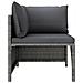 Set Divani da Giardino 7 pz con Cuscini in Polyrattan Grigio - Foto miniatura 3