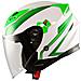 Casco Moto Scooter Jet Doppia Visiera Certificato Ece22-05 Bianco Verde L - Foto miniatura 8