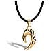 Collana da Uomo in Pelle ""Flame"" 60cm Oro - Foto miniatura 1