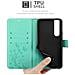 Custodia Compatibile Con Sony Xperia 1 Iii In Turchese Fiore - Coperchio Protettivo In Design Floreale Con Chiusura Magnetica, Funzione Stand E Slot Per Carte - Foto miniatura 6