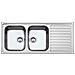 Lavello Saxt333a 2 Vasche 116x50 Cm Gocciolatoio Destro - Foto miniatura 1