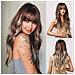 Parrucca Marrone Chiaro Con Frangia - Parrucche Ondulate Lunghe Con Ombre Per Donne Bianche, Capelli Sintetici Resistenti Al Calore Bianco Cenere, Migliori Parrucche Naturali Per Halloweenchristmascosplayparty - Foto miniatura 1