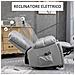 Poltrona Alzapersona Reclinabile Con 8 Punti Massaggianti E Telecomando, In Microfibra, 94x96x106 Cm, Grigio - Foto miniatura 5