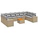 Set Divani Da Giardino 11 Pz Con Cuscini Beige In Polyrattan - Foto miniatura 2
