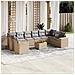 Set Divani Da Giardino 11 Pz Con Cuscini Beige In Polyrattan - Foto miniatura 1