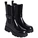 Chunky Combat Chelsea Booties Stivaletti Pelle Scarpe Donna Nero Eu 39, Yw0yw01495 0gt - Foto miniatura 1