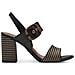 Black Comb Casual Open Sandals Sandali Pelle Scarpe Donna Nero Eu 36, 1-28015-42 098 - Foto miniatura 2