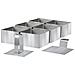 Set Di 8 Stampi Per Dessert E Piatti In Acciaio Inox, Rettangolari, 6 Forme Rettangolari, 1 Paletta, 1 Timbro - Foto miniatura 1